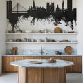 Nantes France Skyline Black & White Mural Wallpaper - room preview 05