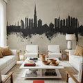 Dubai Skyline Concrete Mural Wallpaper - room preview 05