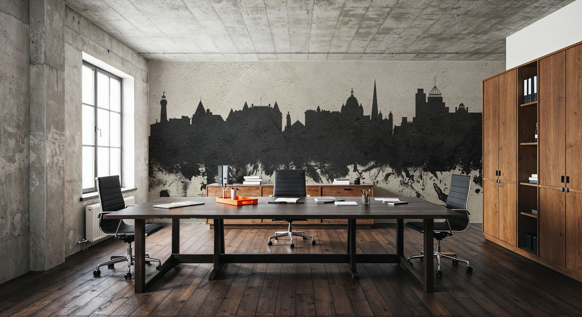 Victoria Canada Skyline Concrete Mural Wallpaper - room preview 05