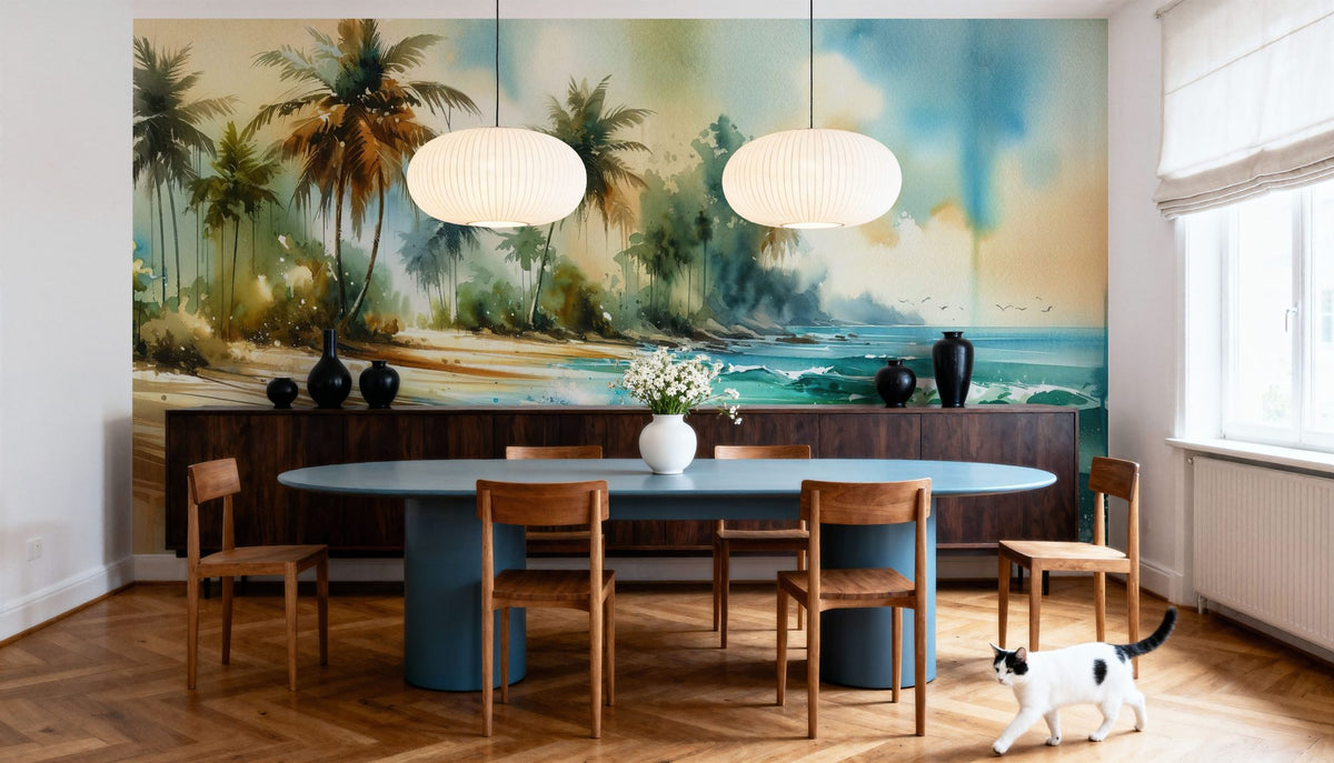 Exotic Tropical Sunny Beach Mural Wallpaper - room preview 05