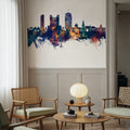 Chisinau Moldova Skyline Blue & Bronze Mural Wallpaper - room preview 05