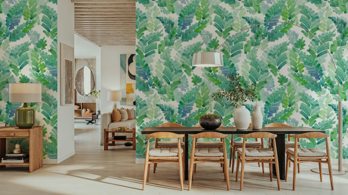 Tropical Fern Cascade Mural Wallpaper - room preview 05
