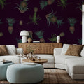 Falling Pineapples, Violet Mural Wallpaper - room preview 05