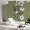 Pretty Little Flower III Avocado Mural Wallpaper - room preview 05