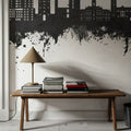 Ithaca New York Skyline Black & White Mural Wallpaper - room preview 05
