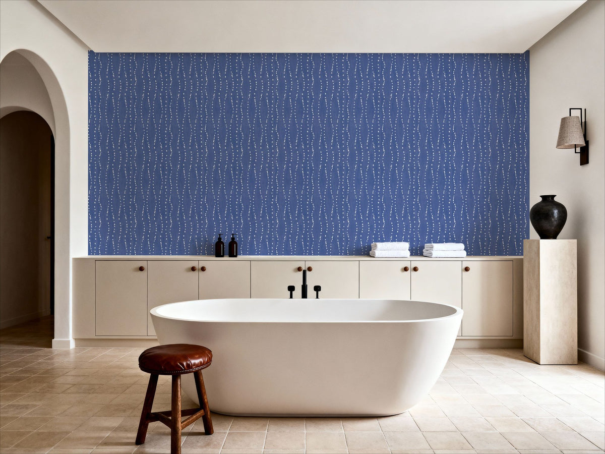 Coastal Dripping Blue Mural Wallpaper - room preview 05