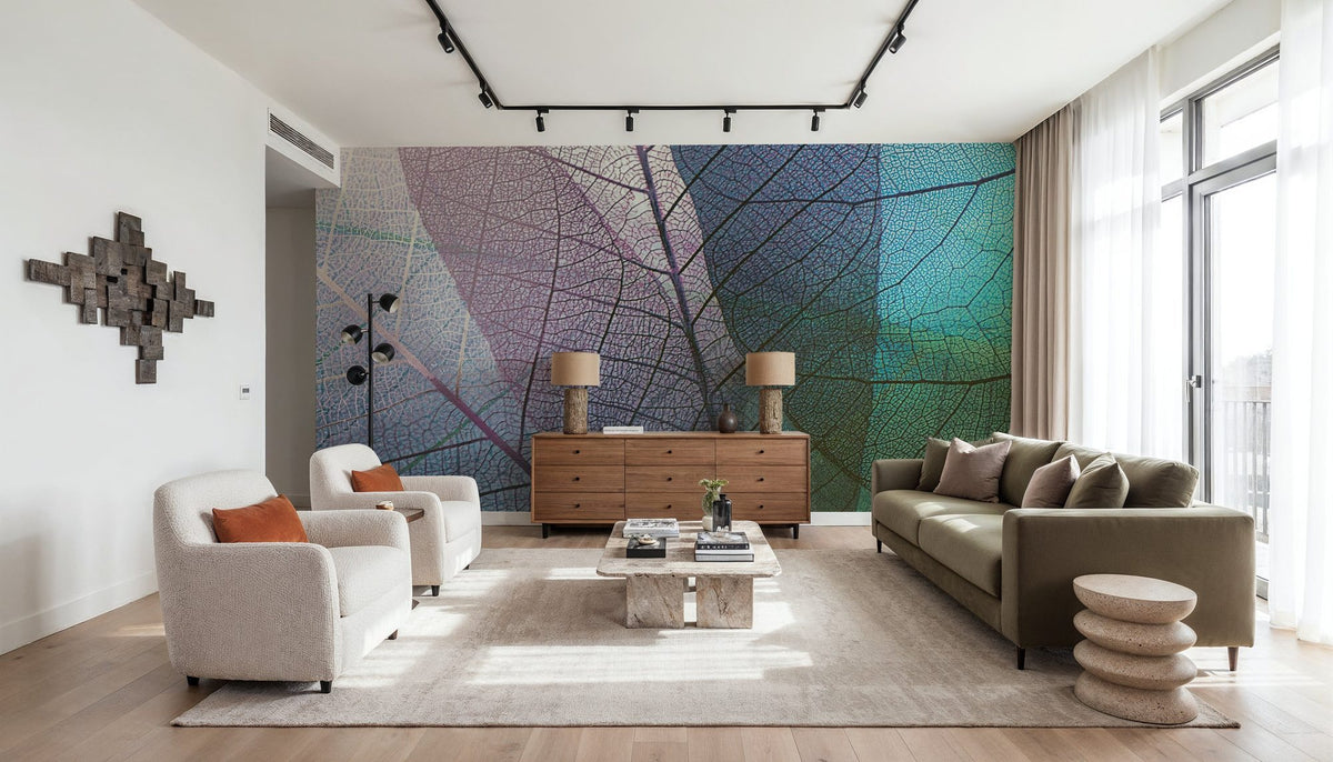 Pastel Leaves Mural Wallpaper - room preview 05