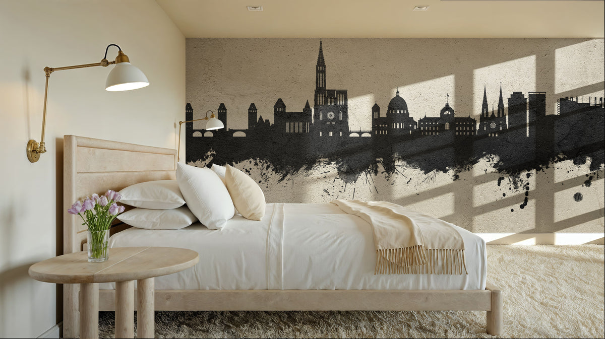 Strasbourg France Skyline Concrete Mural Wallpaper - room preview 05