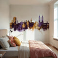 Kassel Germany Skyline Purple & Gold Mural Wallpaper - room preview 05