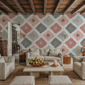 Ikat Pattern V Mural Wallpaper - room preview 05