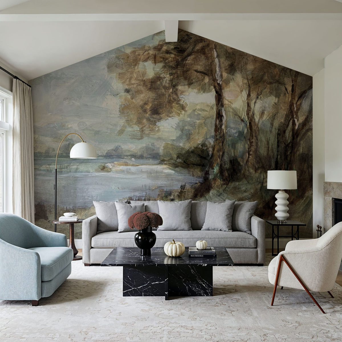 Peaceful Lake Mural Wallpaper - room preview 05