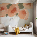 Floral on Checks Mural Wallpaper - room preview 05