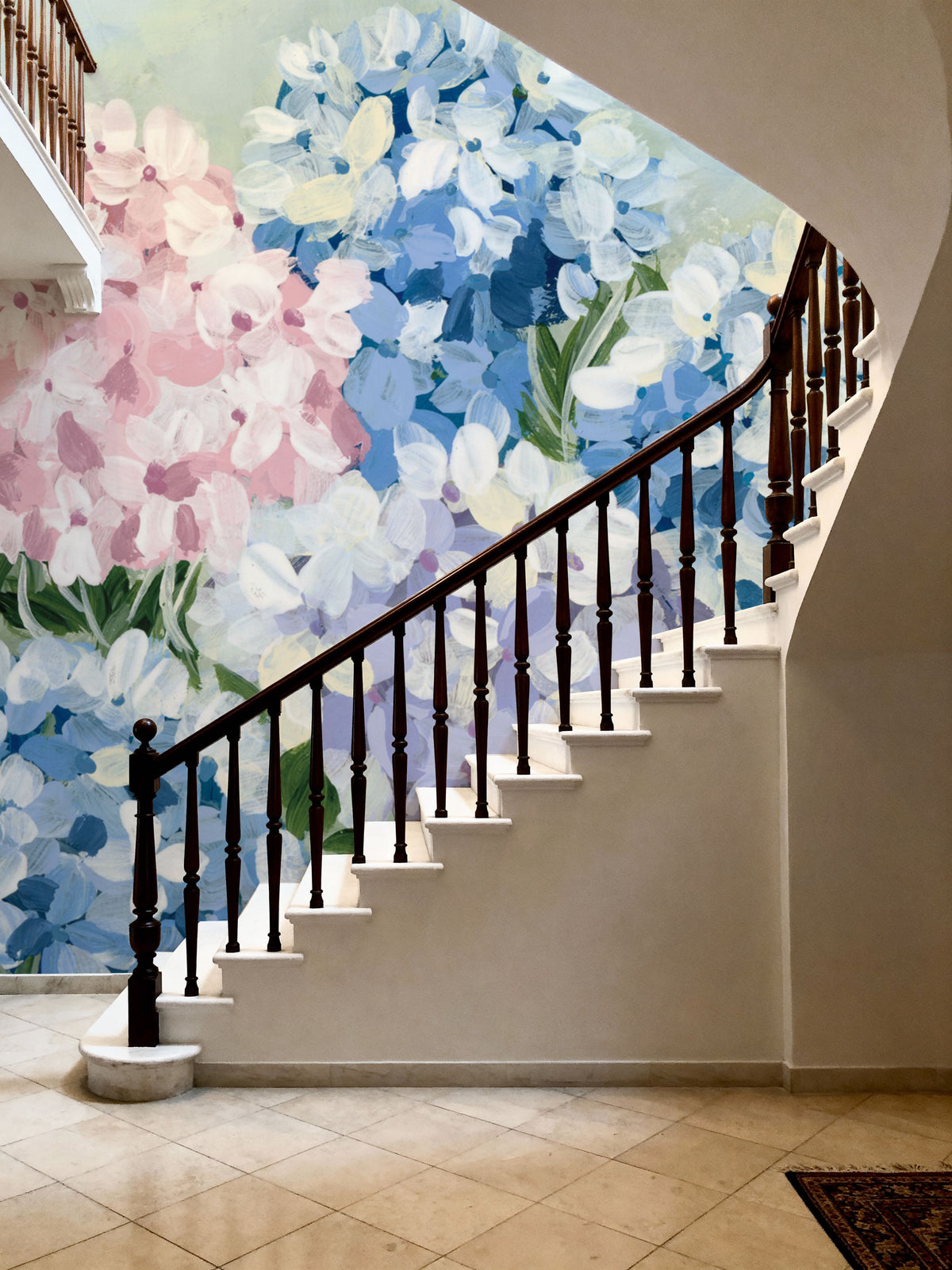 Hydrangea Meadow I Pink Mural Wallpaper - room preview 05