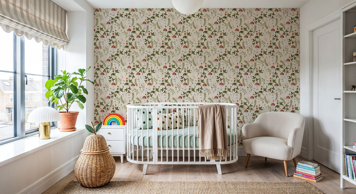 Wild Strawberries & Mushrooms Mural Wallpaper - room preview 05
