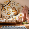 Squirrel Tree Mural Wallpaper - room preview 05