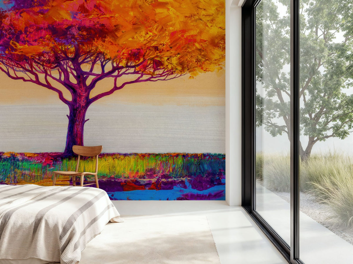 Violet Flame Tree Mural Wallpaper - room preview 05