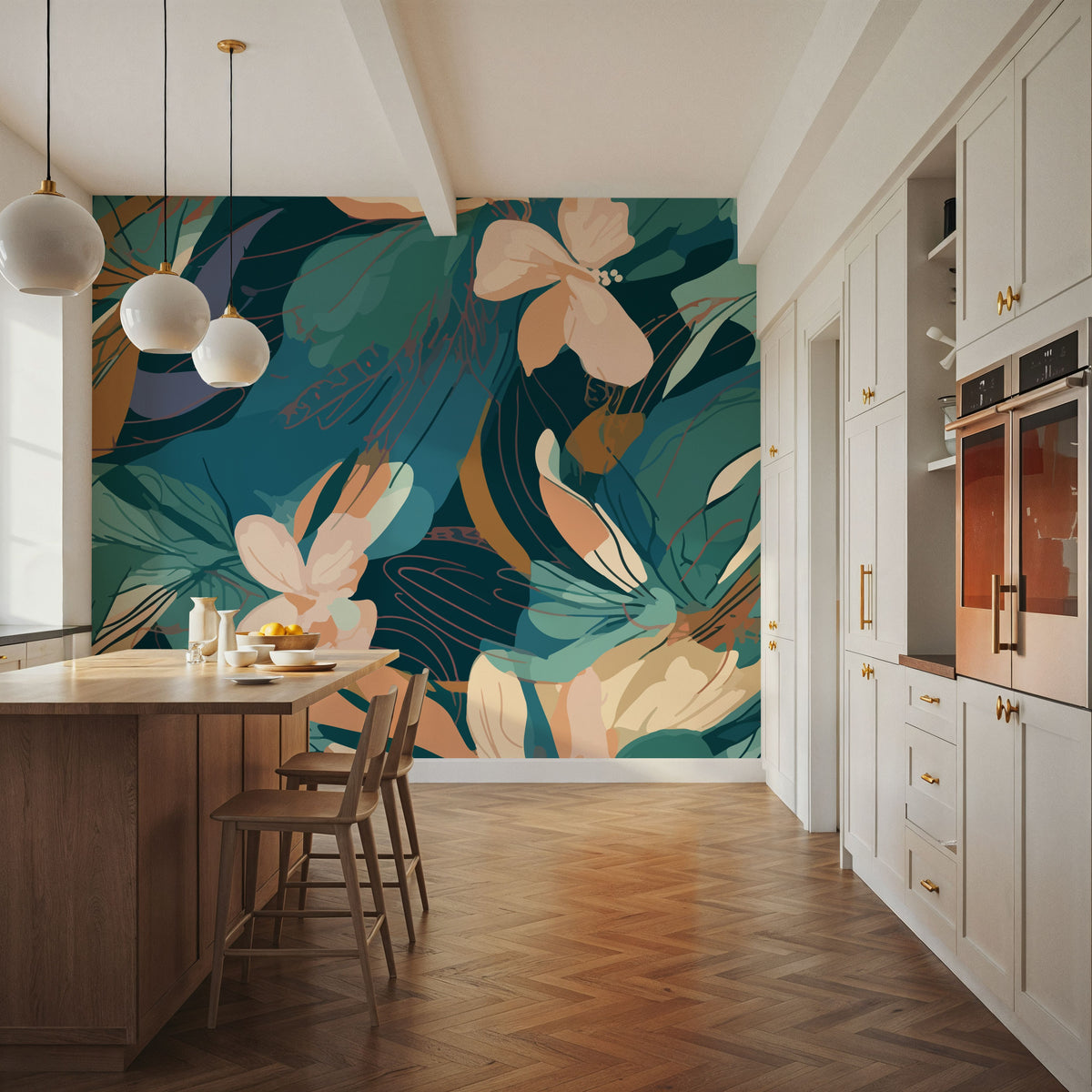 Manga Floral Mural Wallpaper - room preview 05