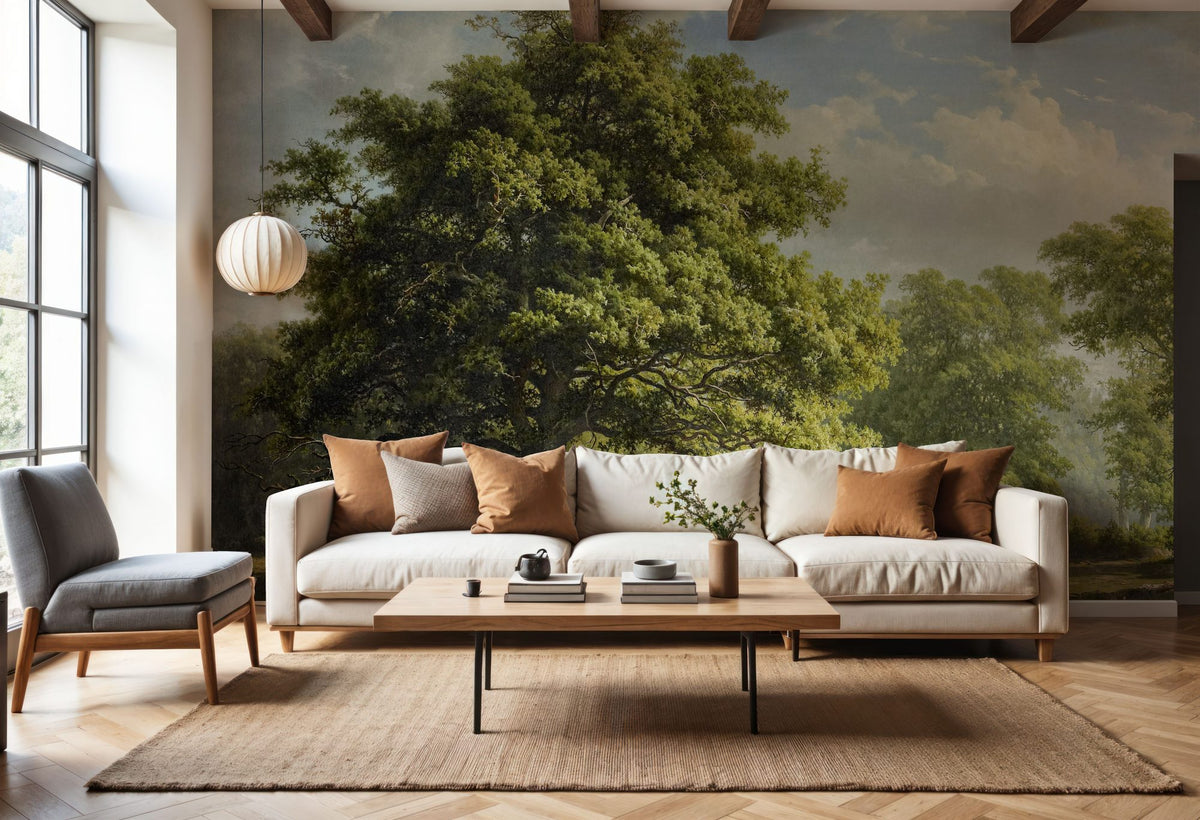 Painted Oak Landscape Mural Wallpaper - room preview 05