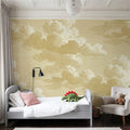Intaglio Clouds, Butter Yellow Mural Wallpaper - room preview 05