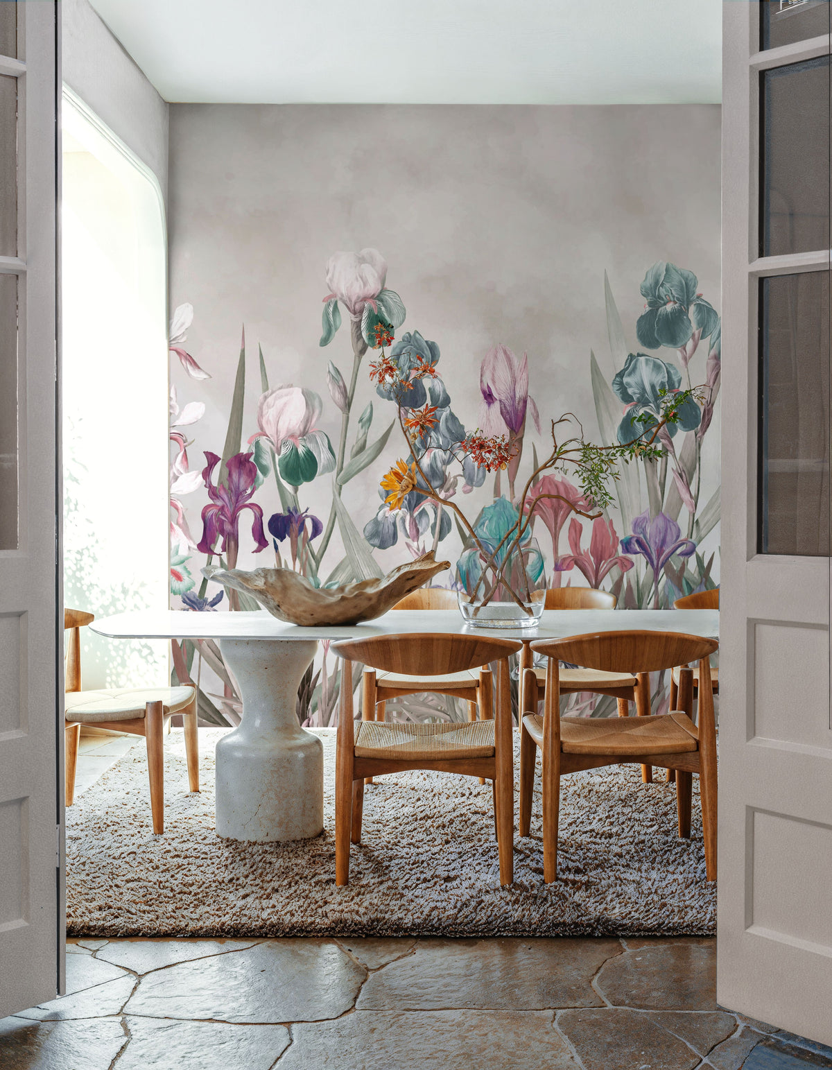 Iris Field Beige Mural Wallpaper - room preview 05