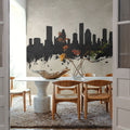 Houston Skyline Concrete Mural Wallpaper - room preview 05