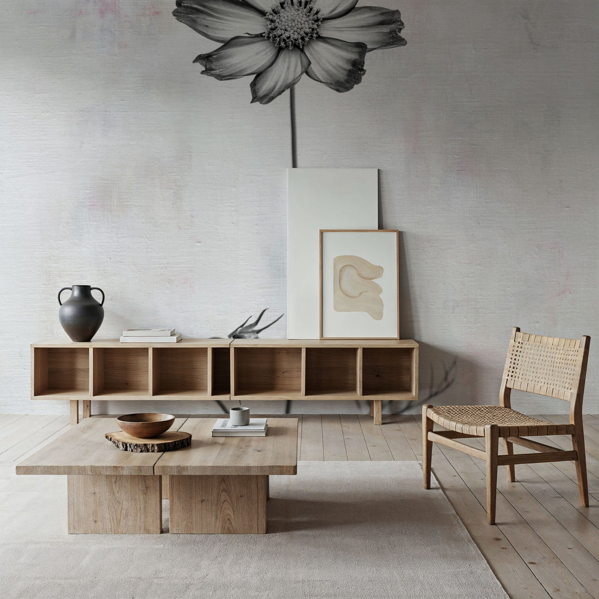 Wonderful Wildflowers XVI Neutral Mural Wallpaper - room preview 05