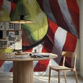 Two Pears on a Striped Cloth Mural Wallpaper - room preview 05