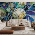 Blue Bloom Mural Wallpaper - room preview 05