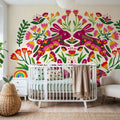 Otomi Rabbits & Flowers Mural Wallpaper - room preview 05