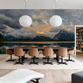 Clouds Above Mount Rundle Mural Wallpaper - room preview 05