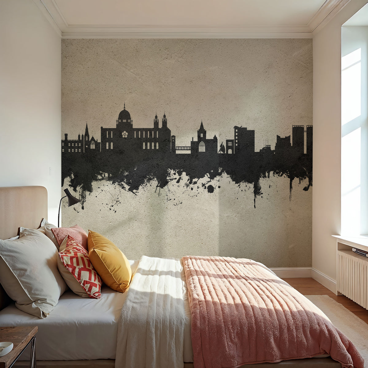 Galway Ireland Skyline Concrete Mural Wallpaper - room preview 05