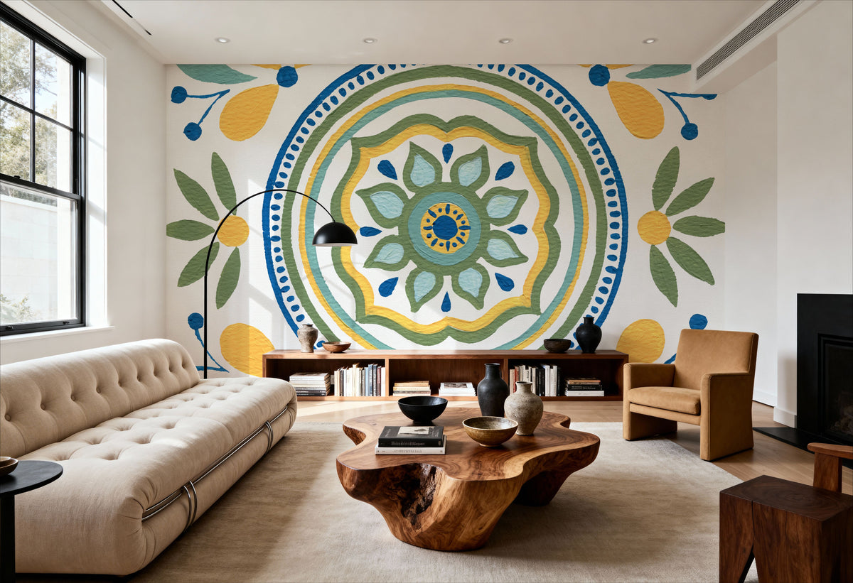 Tex Mex Mandala Tile IV Mural Wallpaper - room preview 05