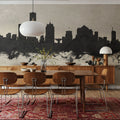 Milwaukee Wisconsin Skyline Concrete Mural Wallpaper - room preview 05