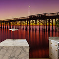 Illuminated Twilight Pier Mural Wallpaper - room preview 05