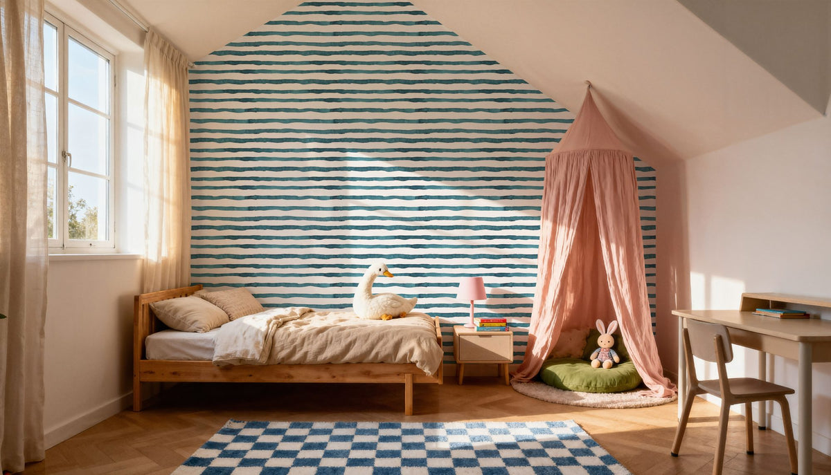 Horizontal Repeat Mural Wallpaper - room preview 05