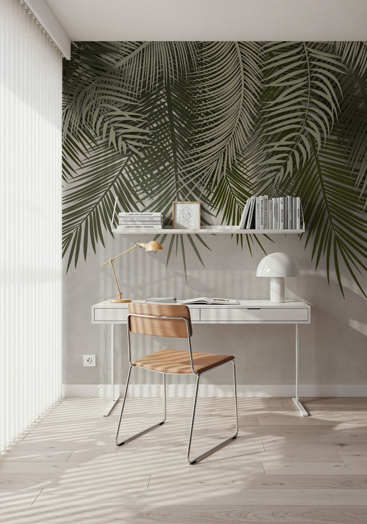 Home Grown Palms Mural Wallpaper - Neutral Tone - room preview 05
