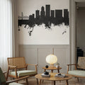 Portland Oregon Skyline Black & White Mural Wallpaper - room preview 05