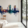 Khartoum Sudan Skyline Blue & Bronze Mural Wallpaper - room preview 05