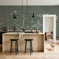 Birds in the Garden Dark Green Mural Wallpaper - room preview 05
