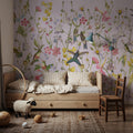 Bird Garden Pink Mural Wallpaper - room preview 05