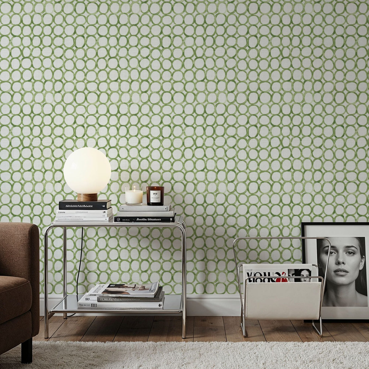 Mixed Forest Circles Mural Wallpaper - room preview 05
