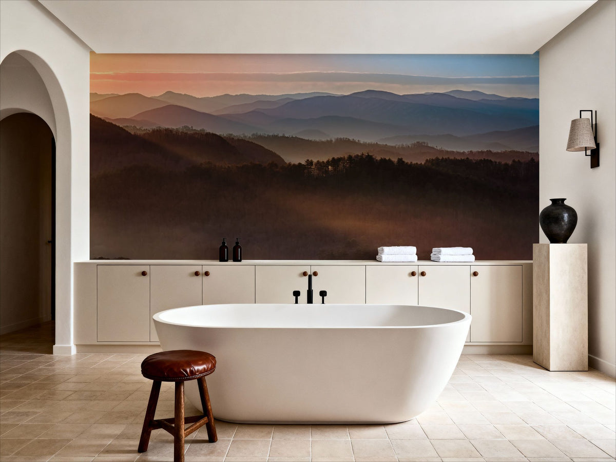 Smokey Mountains Mural Wallpaper - room preview 05