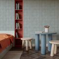 Seeing Stripes Blue Mural Wallpaper - room preview 05