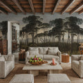 Mediterranean Pine Landscape, Vintage Mural Wallpaper - room preview 05