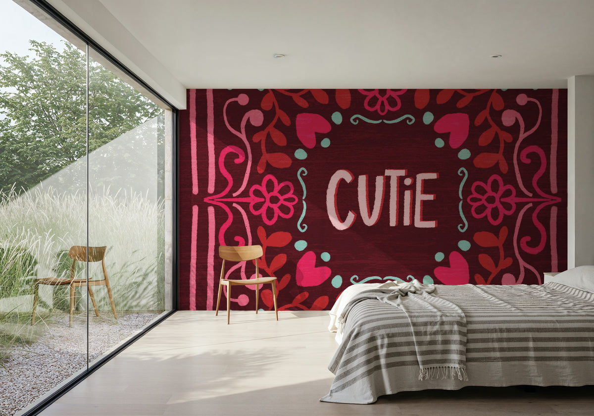 Love Sentiments Cutie Mural Wallpaper - room preview 05