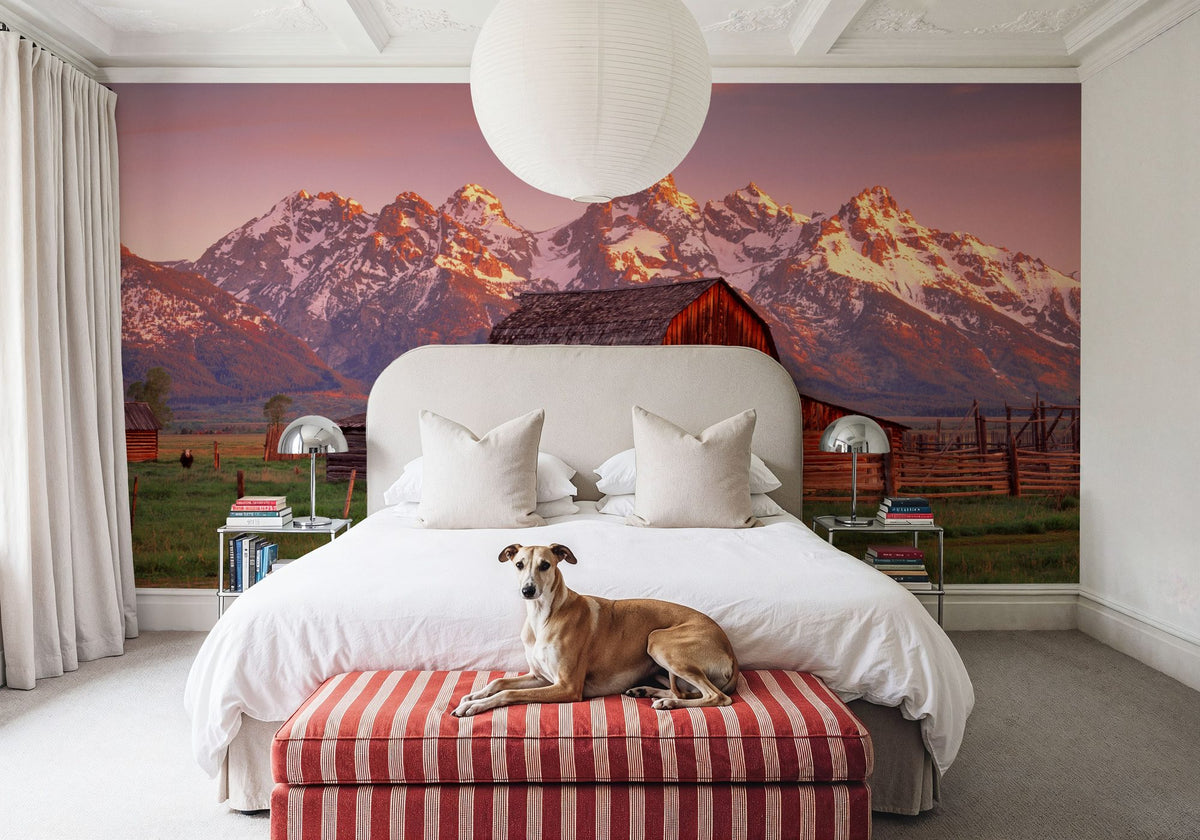 Mountain Homestead Red Mural Wallpaper - room preview 05