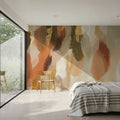 Golden Abstract Composition Mural Wallpaper - room preview 05