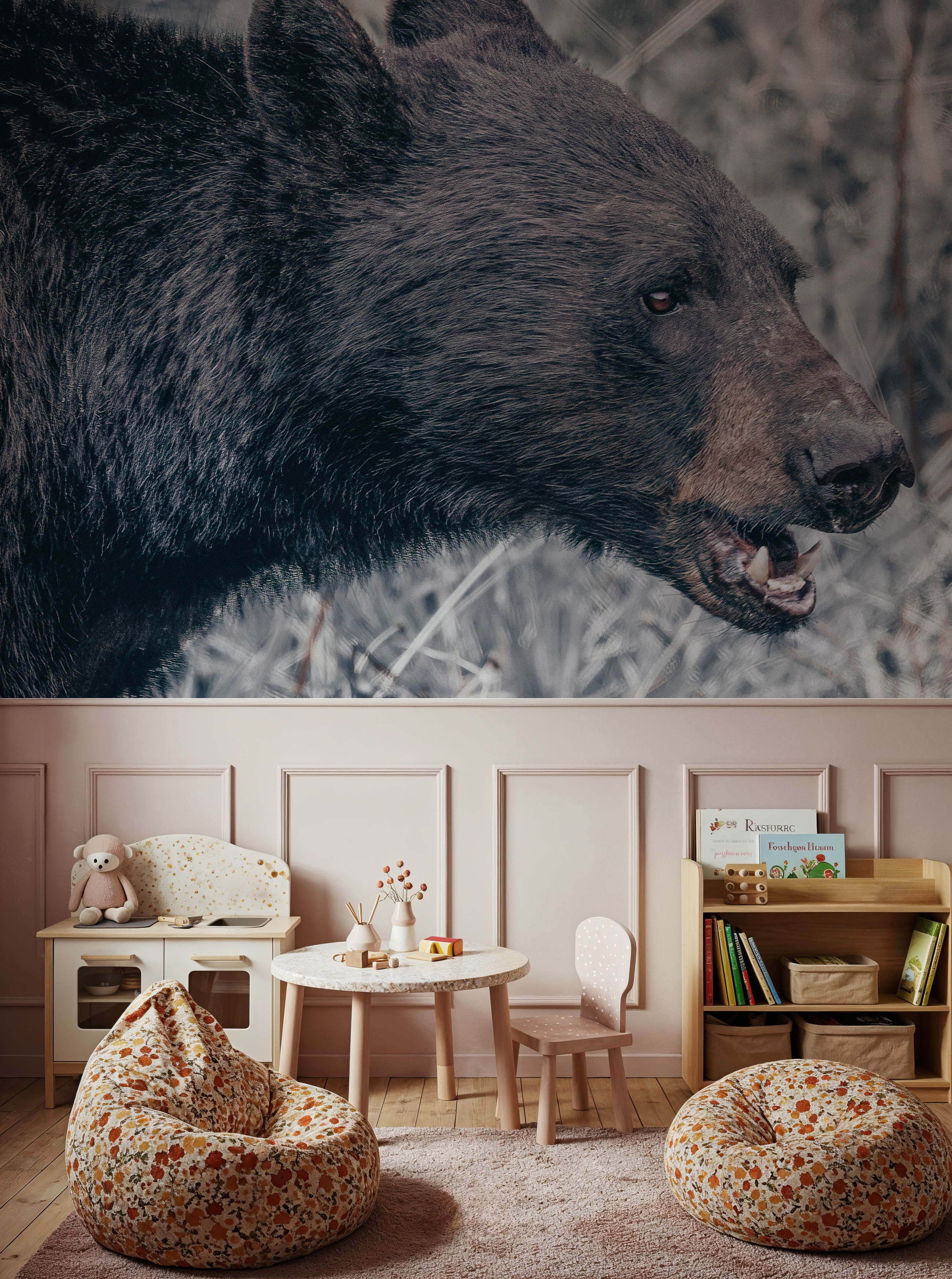 Alberta Black Bear Tones Mural Wallpaper