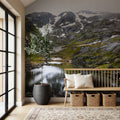 Mountain Stream Reflection Mural Wallpaper - room preview 05