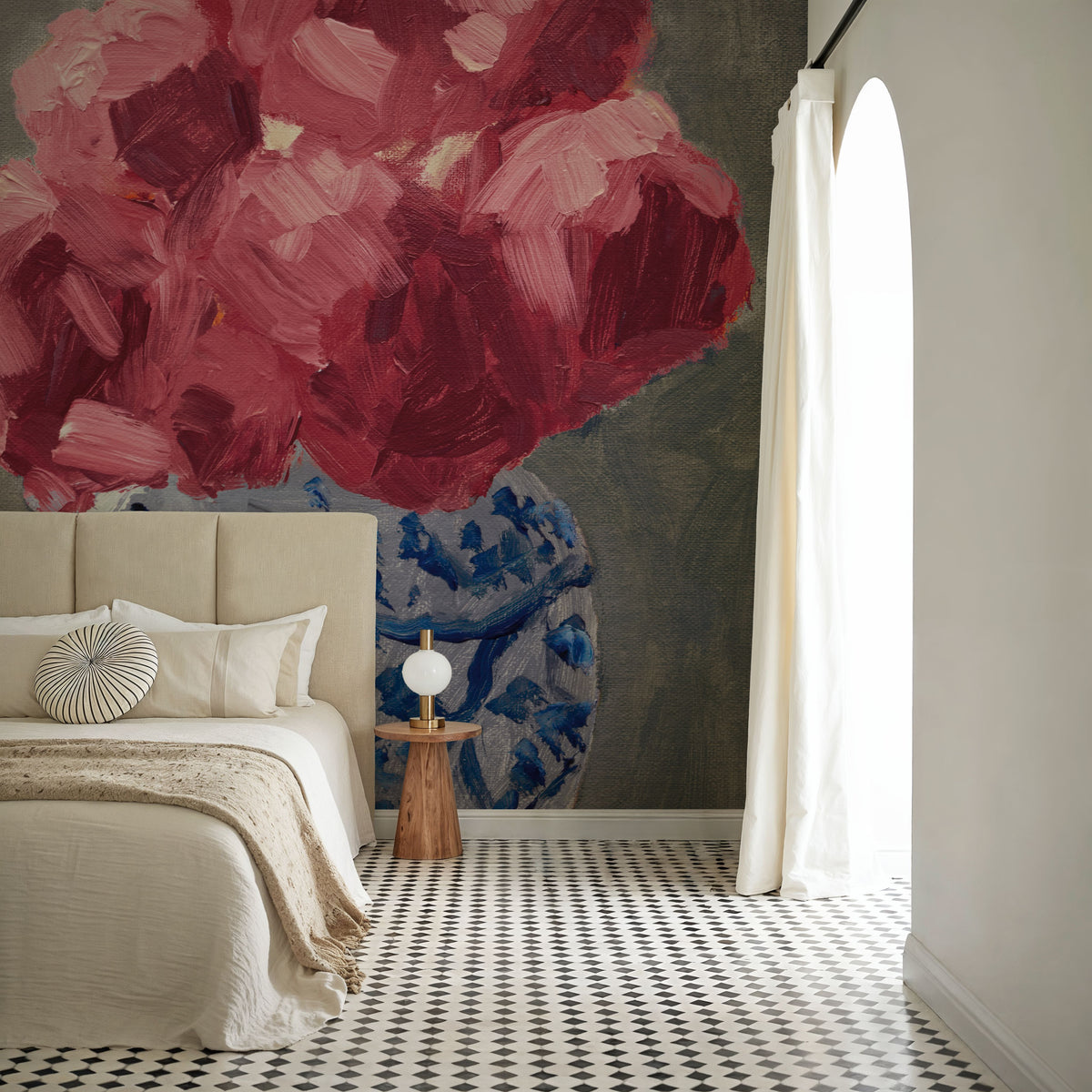 Peonies in Chinoiserie Vase Country Traditions Mural Wallpaper - room preview 05
